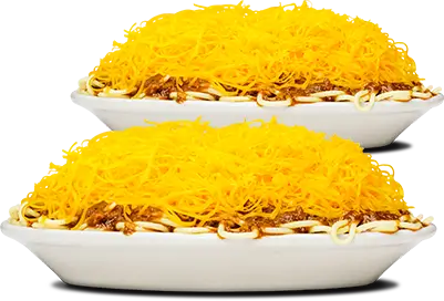 2 plates of 5-way chili.