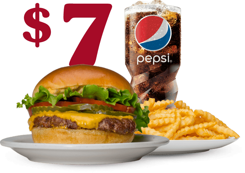 Get a Burger, Fries and Drink for $7
